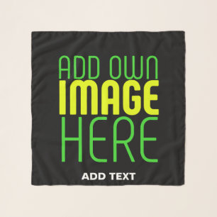 MODERN EDITABLE SIMPLE BLACK IMAGE TEXT TEMPLATE SCARF