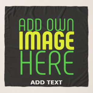 MODERN EDITABLE SIMPLE BLACK IMAGE TEXT TEMPLATE SCARF