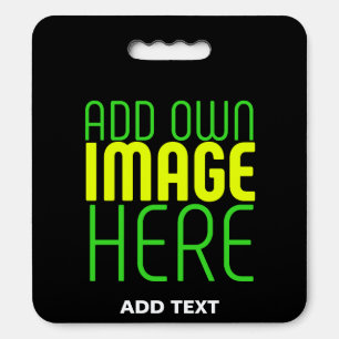 MODERN EDITABLE SIMPLE BLACK IMAGE TEXT TEMPLATE SEAT CUSHION