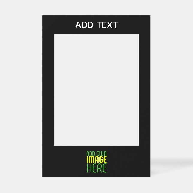 MODERN EDITABLE SIMPLE BLACK IMAGE TEXT TEMPLATE SELFIE FRAME (Front)
