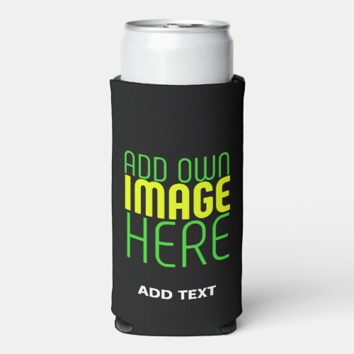 MODERN EDITABLE SIMPLE BLACK IMAGE TEXT TEMPLATE SELTZER CAN COOLER