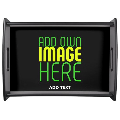 MODERN EDITABLE SIMPLE BLACK IMAGE TEXT TEMPLATE SERVING TRAY