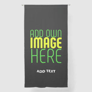 MODERN EDITABLE SIMPLE BLACK IMAGE TEXT TEMPLATE SHEER CURTAINS
