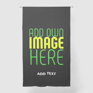 MODERN EDITABLE SIMPLE BLACK IMAGE TEXT TEMPLATE SHEER CURTAINS