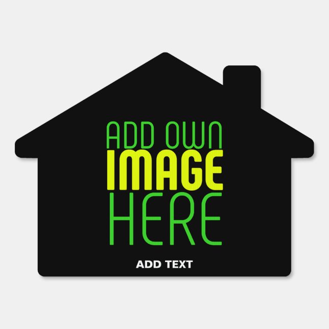 MODERN EDITABLE SIMPLE BLACK IMAGE TEXT TEMPLATE SIGN (Front)