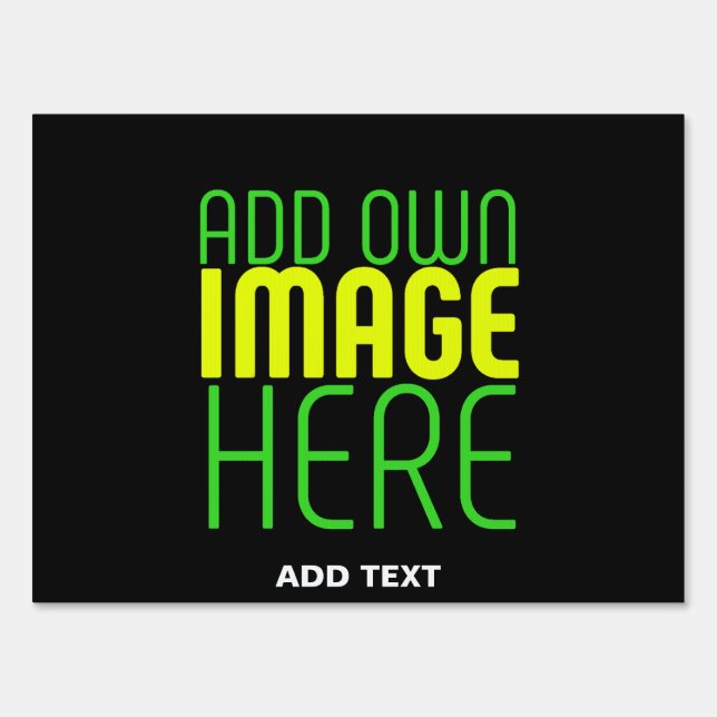 MODERN EDITABLE SIMPLE BLACK IMAGE TEXT TEMPLATE SIGN (Front)