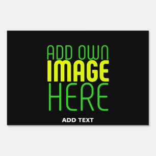 MODERN EDITABLE SIMPLE BLACK IMAGE TEXT TEMPLATE SIGN
