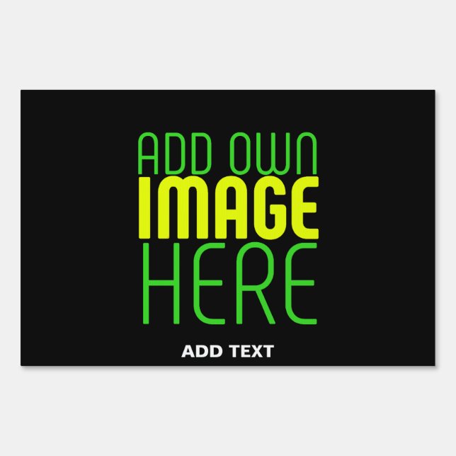 MODERN EDITABLE SIMPLE BLACK IMAGE TEXT TEMPLATE SIGN (Front)