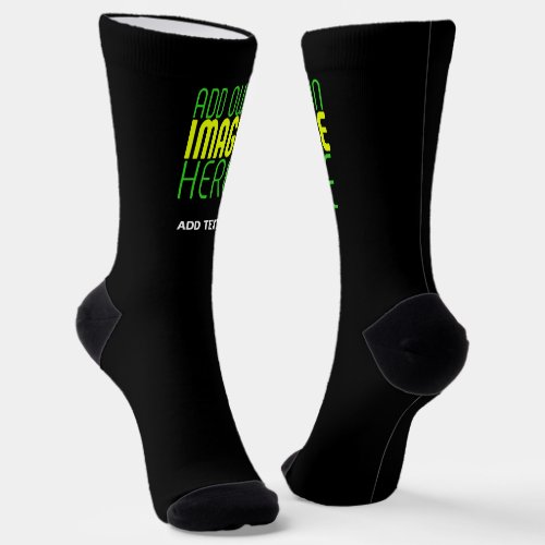 MODERN EDITABLE SIMPLE BLACK IMAGE TEXT TEMPLATE SOCKS