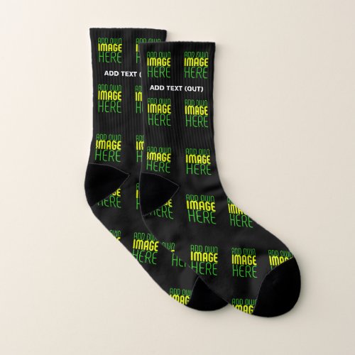 MODERN EDITABLE SIMPLE BLACK IMAGE TEXT TEMPLATE SOCKS