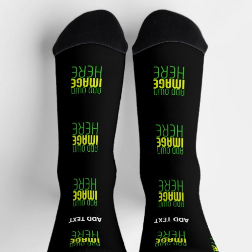 MODERN EDITABLE SIMPLE BLACK IMAGE TEXT TEMPLATE SOCKS