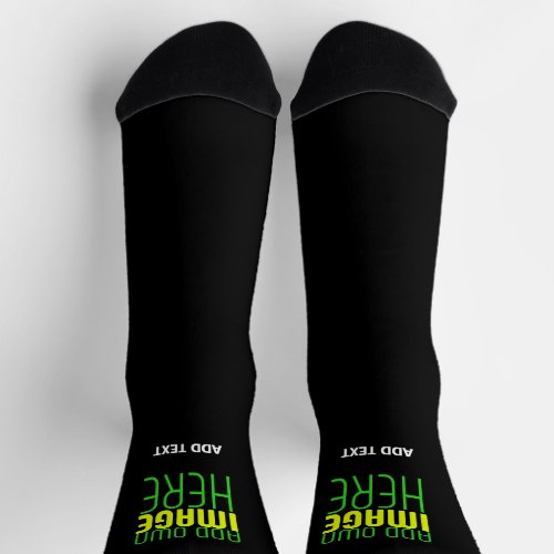 MODERN EDITABLE SIMPLE BLACK IMAGE TEXT TEMPLATE SOCKS