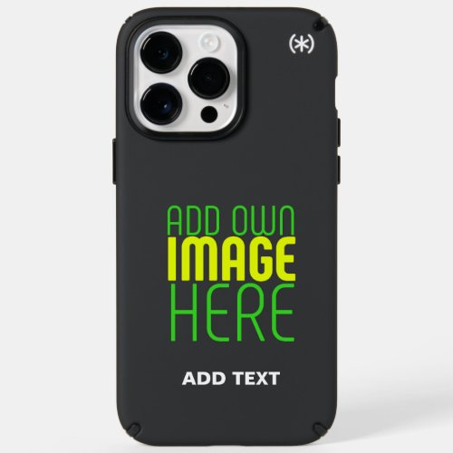 MODERN EDITABLE SIMPLE BLACK IMAGE TEXT TEMPLATE SPECK iPhone 14 PRO MAX CASE