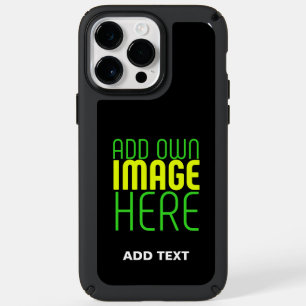 MODERN EDITABLE SIMPLE BLACK IMAGE TEXT TEMPLATE SPECK iPhone 14 PRO MAX CASE