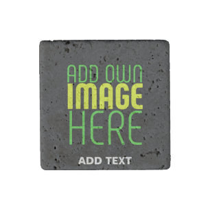 MODERN EDITABLE SIMPLE BLACK IMAGE TEXT TEMPLATE STONE MAGNET