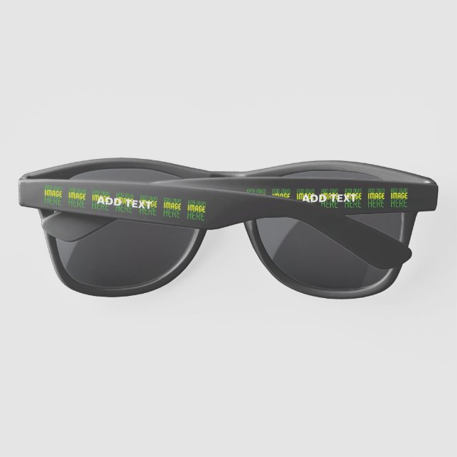 MODERN EDITABLE SIMPLE BLACK IMAGE TEXT TEMPLATE SUNGLASSES (Back)