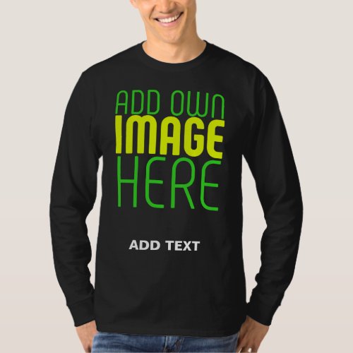 MODERN EDITABLE SIMPLE BLACK IMAGE TEXT TEMPLATE T_Shirt