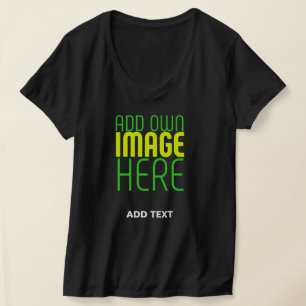 MODERN EDITABLE SIMPLE BLACK IMAGE TEXT TEMPLATE T-Shirt