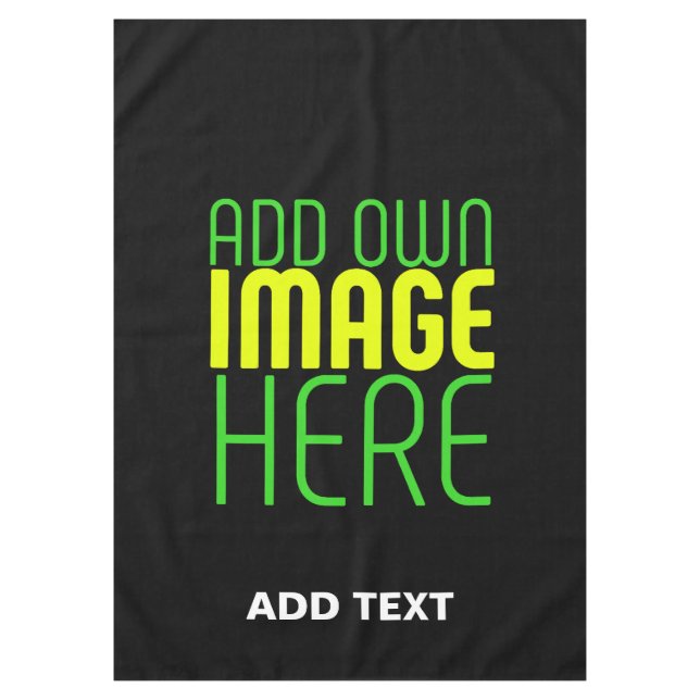 MODERN EDITABLE SIMPLE BLACK IMAGE TEXT TEMPLATE TABLECLOTH (Front)