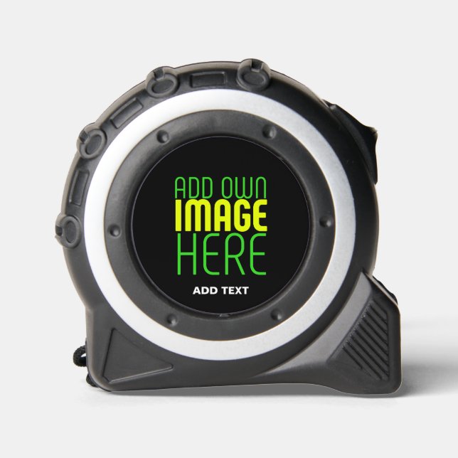 MODERN EDITABLE SIMPLE BLACK IMAGE TEXT TEMPLATE TAPE MEASURE (Front)