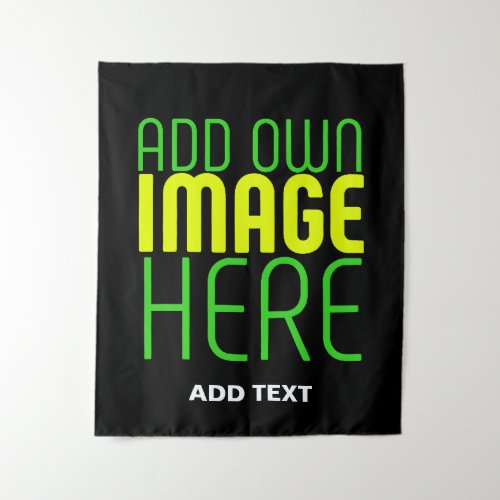 MODERN EDITABLE SIMPLE BLACK IMAGE TEXT TEMPLATE TAPESTRY