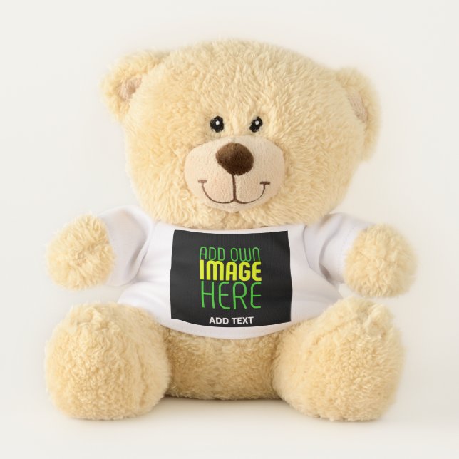 MODERN EDITABLE SIMPLE BLACK IMAGE TEXT TEMPLATE TEDDY BEAR (Front)