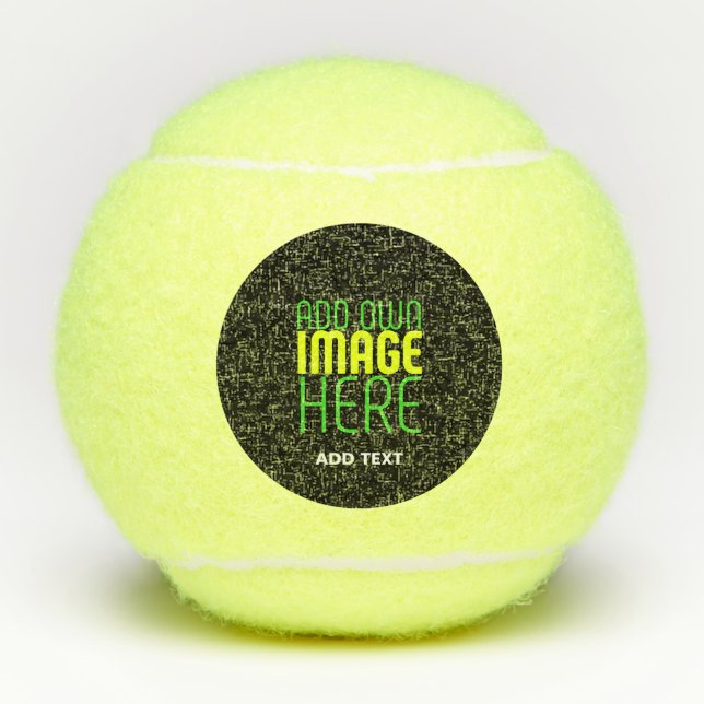 MODERN EDITABLE SIMPLE BLACK IMAGE TEXT TEMPLATE TENNIS BALLS (Front)