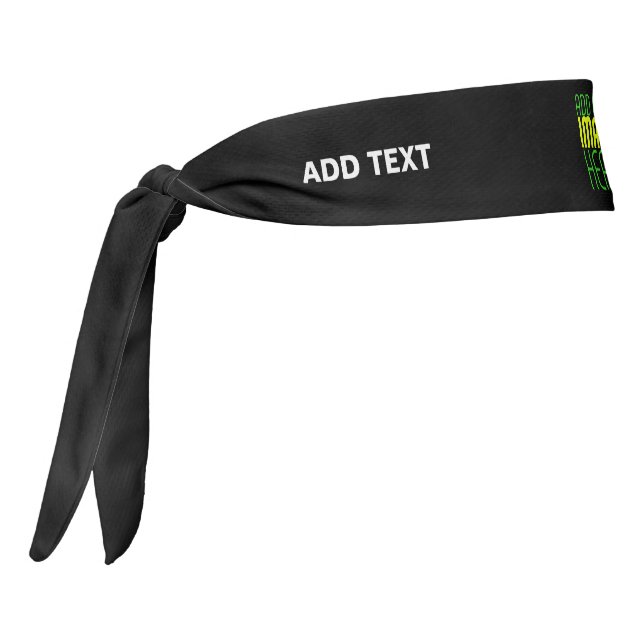MODERN EDITABLE SIMPLE BLACK IMAGE TEXT TEMPLATE TIE HEADBAND (Rotate 270)