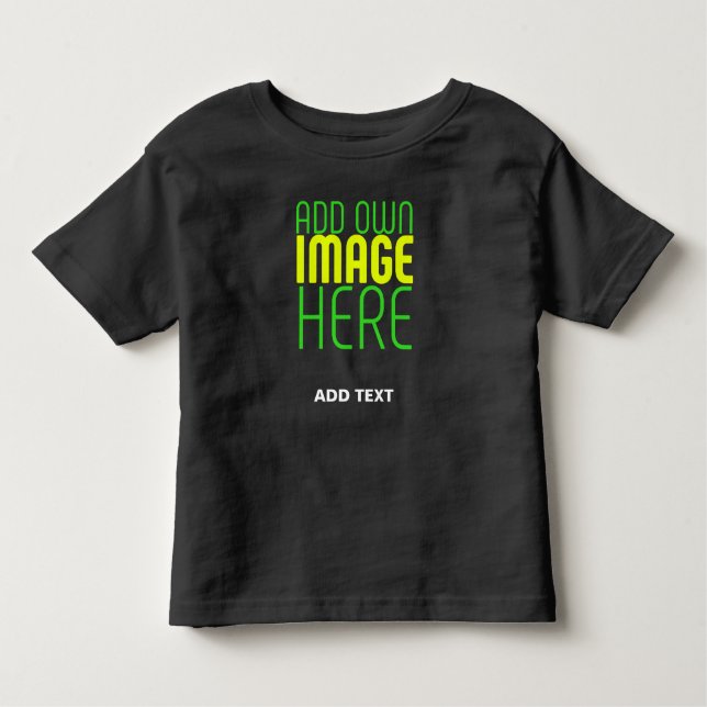 MODERN EDITABLE SIMPLE BLACK IMAGE TEXT TEMPLATE TODDLER T-SHIRT (Front)