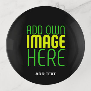 MODERN EDITABLE SIMPLE BLACK IMAGE TEXT TEMPLATE TRINKET TRAY