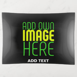 MODERN EDITABLE SIMPLE BLACK IMAGE TEXT TEMPLATE TRINKET TRAY