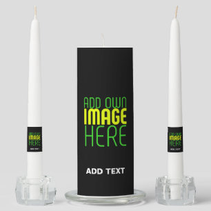 MODERN EDITABLE SIMPLE BLACK IMAGE TEXT TEMPLATE UNITY CANDLE SET