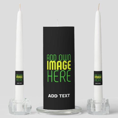MODERN EDITABLE SIMPLE BLACK IMAGE TEXT TEMPLATE UNITY CANDLE SET