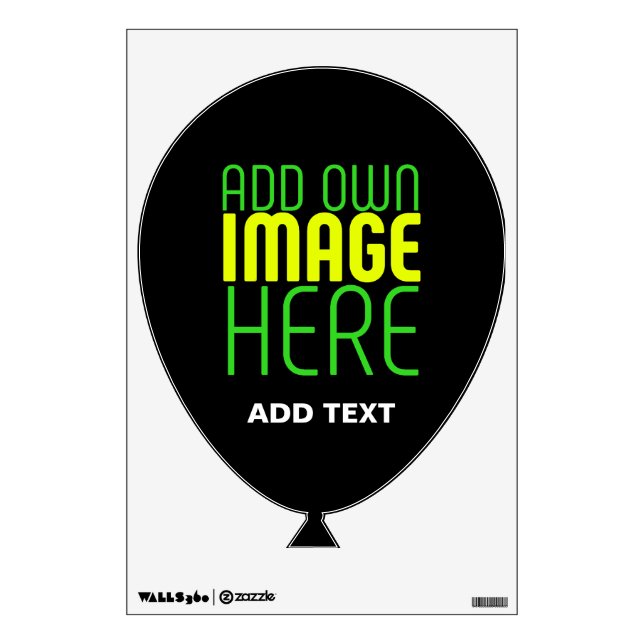 MODERN EDITABLE SIMPLE BLACK IMAGE TEXT TEMPLATE WALL DECAL (Front)