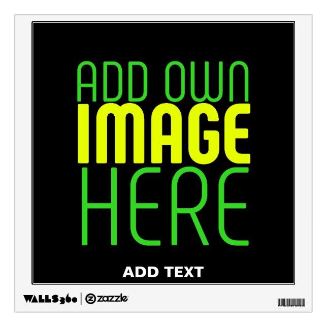 MODERN EDITABLE SIMPLE BLACK IMAGE TEXT TEMPLATE WALL DECAL (Front)