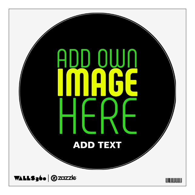 MODERN EDITABLE SIMPLE BLACK IMAGE TEXT TEMPLATE WALL DECAL (Front)