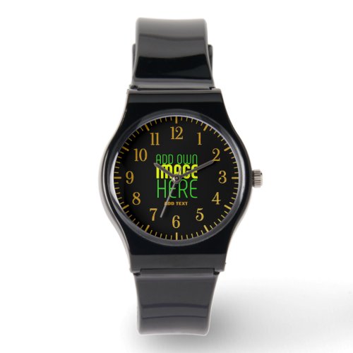 MODERN EDITABLE SIMPLE BLACK IMAGE TEXT TEMPLATE WATCH