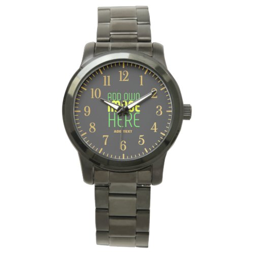 MODERN EDITABLE SIMPLE BLACK IMAGE TEXT TEMPLATE WATCH