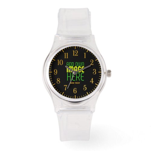 MODERN EDITABLE SIMPLE BLACK IMAGE TEXT TEMPLATE WATCH