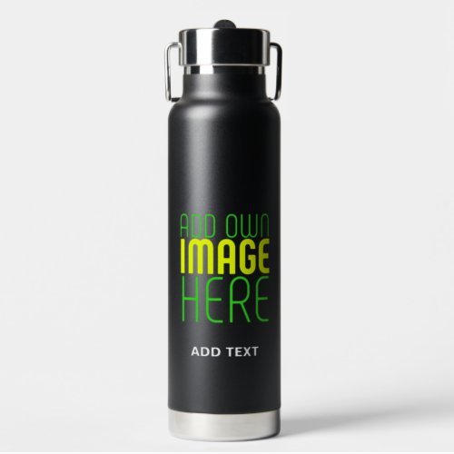 MODERN EDITABLE SIMPLE BLACK IMAGE TEXT TEMPLATE WATER BOTTLE