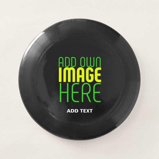 MODERN EDITABLE SIMPLE BLACK IMAGE TEXT TEMPLATE Wham-O FRISBEE (Front)