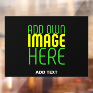 MODERN EDITABLE SIMPLE BLACK IMAGE TEXT TEMPLATE WINDOW CLING