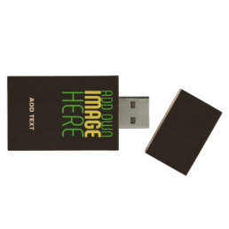  MODERN EDITABLE SIMPLE BLACK IMAGE TEXT TEMPLATE WOOD FLASH DRIVE