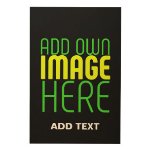 MODERN EDITABLE SIMPLE BLACK IMAGE TEXT TEMPLATE WOOD WALL ART