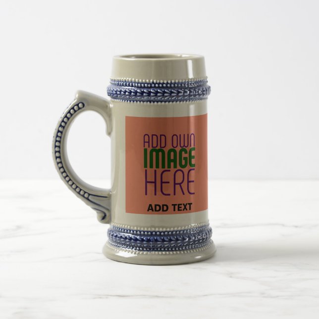MODERN EDITABLE SIMPLE BROWN IMAGE TEXT TEMPLATE BEER STEIN (Left)