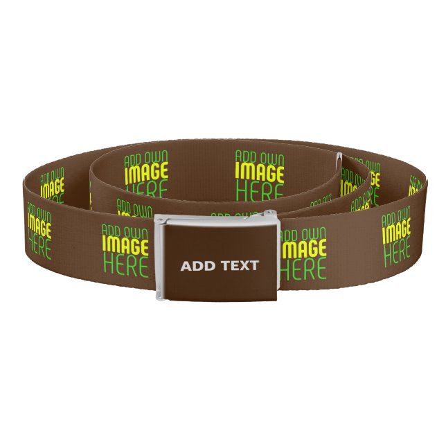 MODERN EDITABLE SIMPLE BROWN IMAGE TEXT TEMPLATE BELT (Coil)