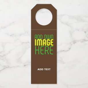 MODERN EDITABLE SIMPLE BROWN IMAGE TEXT TEMPLATE BOTTLE HANGER TAG