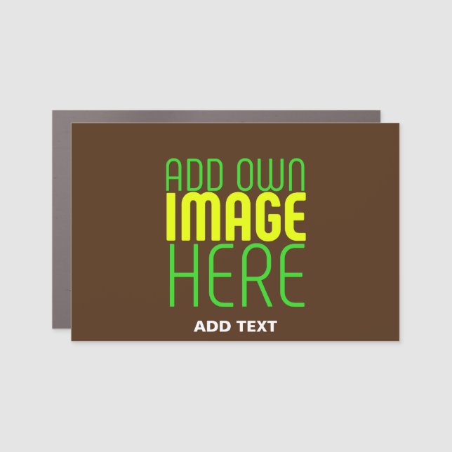 MODERN EDITABLE SIMPLE BROWN IMAGE TEXT TEMPLATE CAR MAGNET (Front)