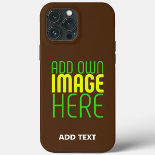 MODERN EDITABLE SIMPLE BROWN IMAGE TEXT TEMPLATE iPhone 13 PRO MAX CASE