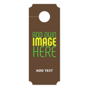 MODERN EDITABLE SIMPLE BROWN IMAGE TEXT TEMPLATE DOOR HANGER